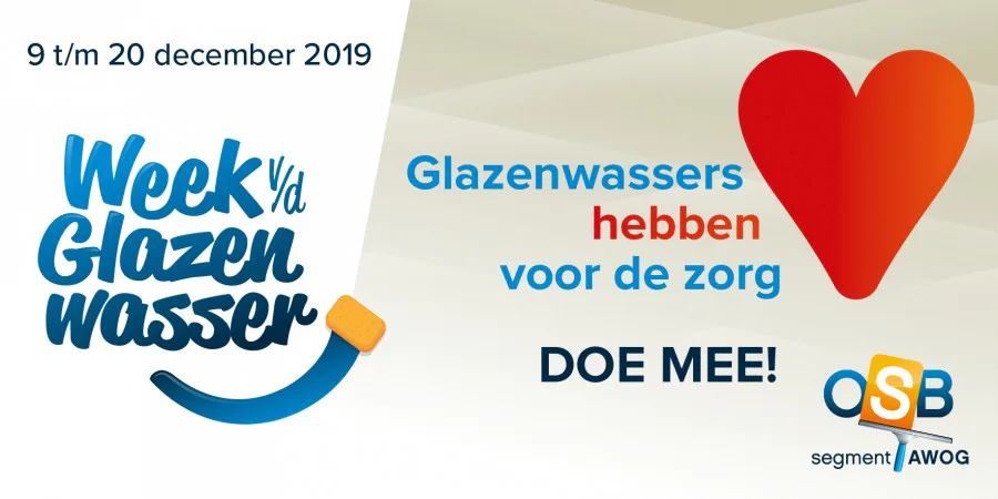 Actieweek 'Glazenwassers hebben hart voor de zorg' staat weer voor de deur