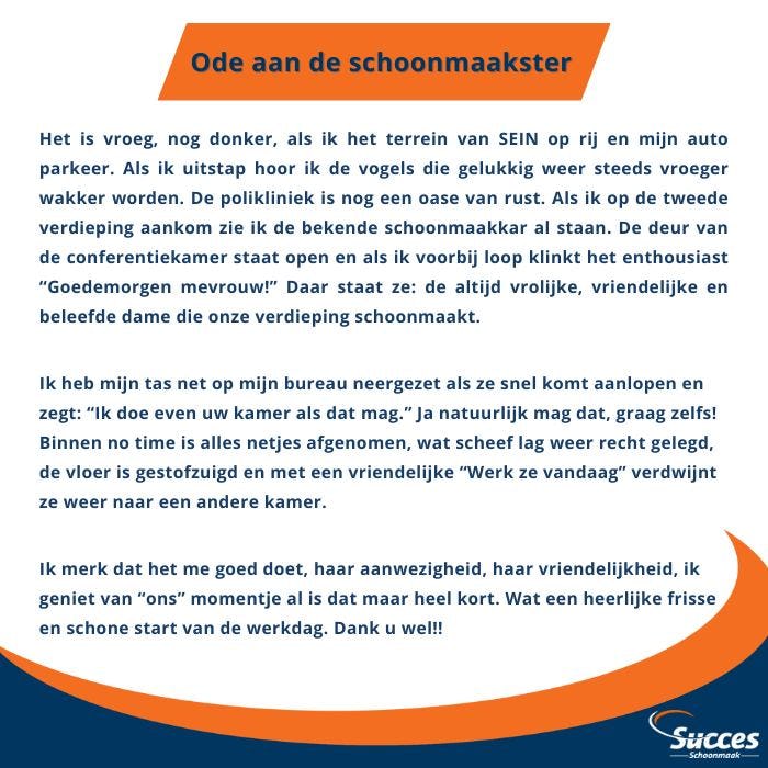 Schoonmaakbedrijven geven warme complimenten aan personeel