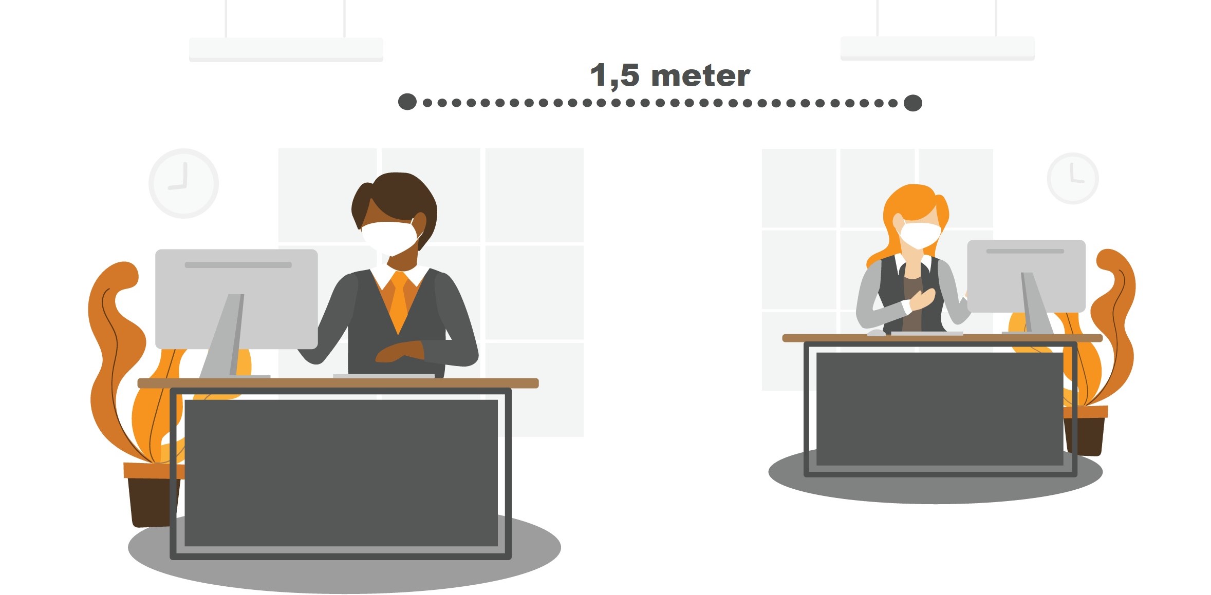Het anderhalvemeter kantoor: mogelijkheden en knelpunten