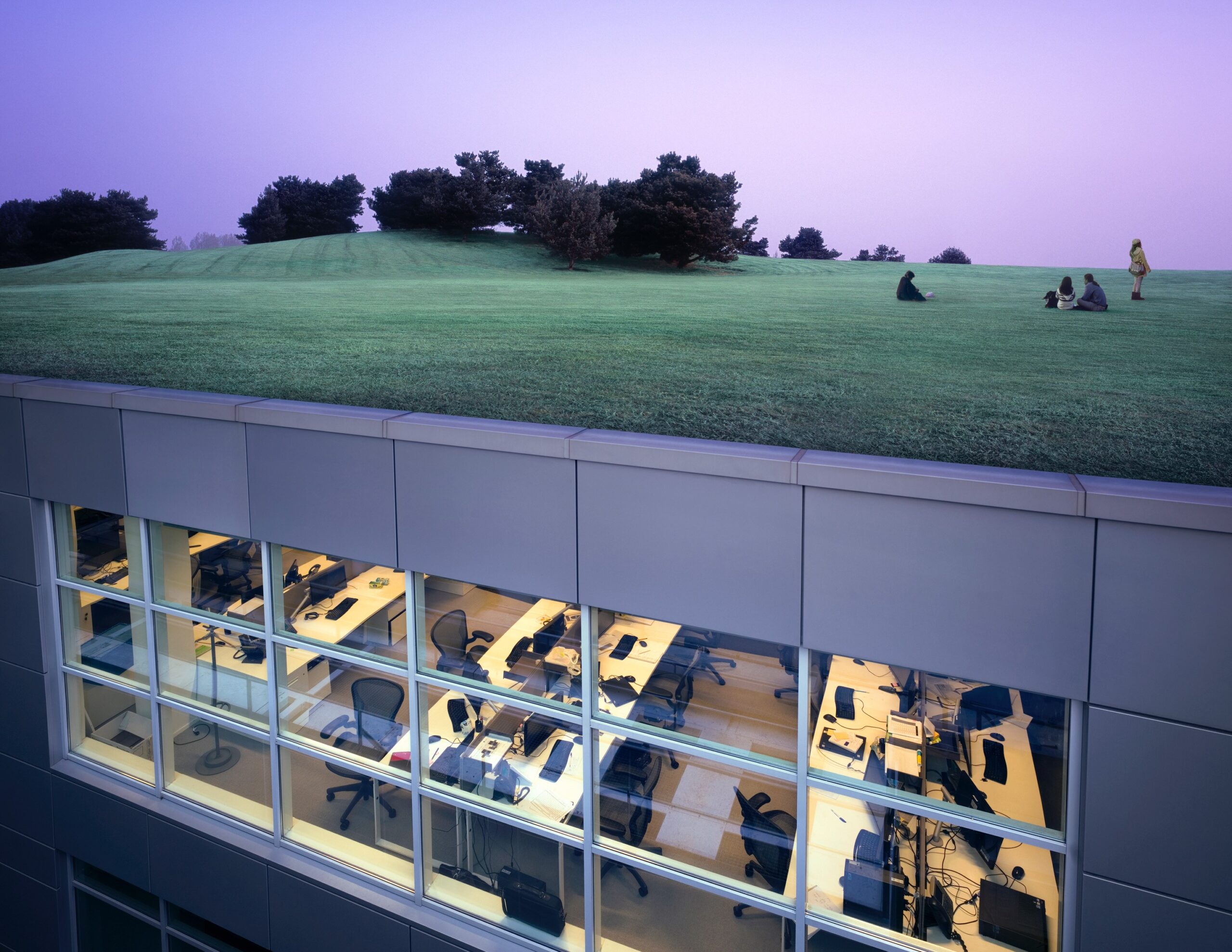 Natuur en buitenruimtes verlichten stress en vergroten het werkplezier.