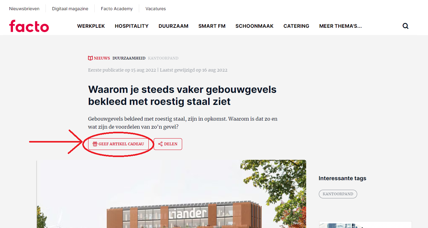 Nieuw op Facto-site: artikelen kado doen aan anderen