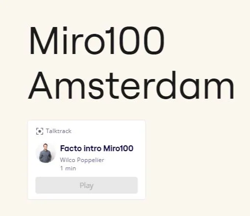 Bekijk de TalkTrack over werkplekconcept Miro 100