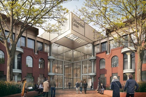 Artist impression van de entree (ontwerp van De Zwarte Hond).