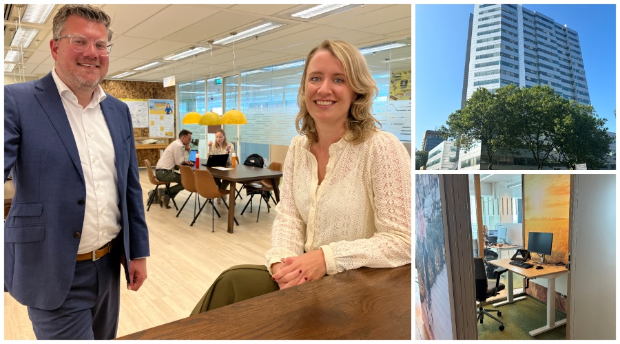 Franks Smits, hoofd Concernhuisvesting NS en Marloes Coppes, landelijk stakeholdermanager huisvesting en facilitair bij NS.