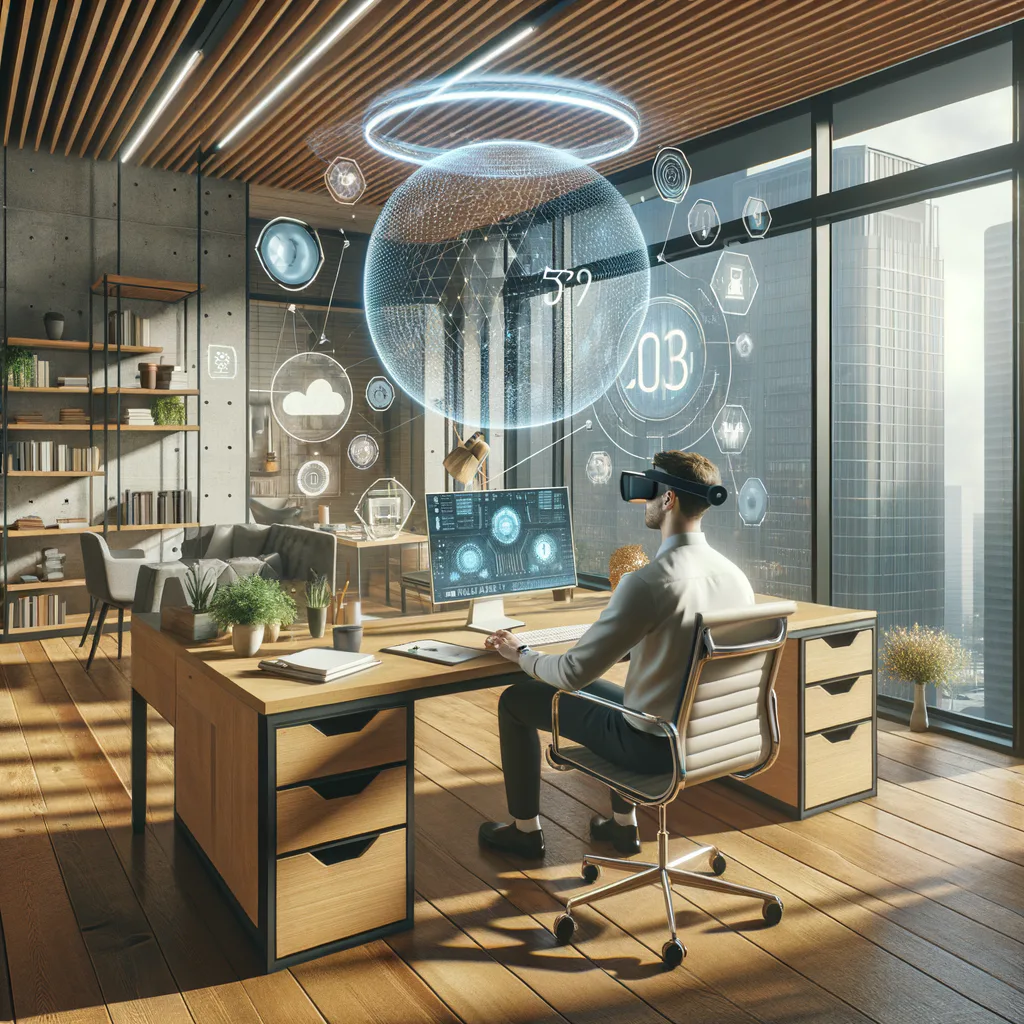 DALL-E mixed reality kantoor