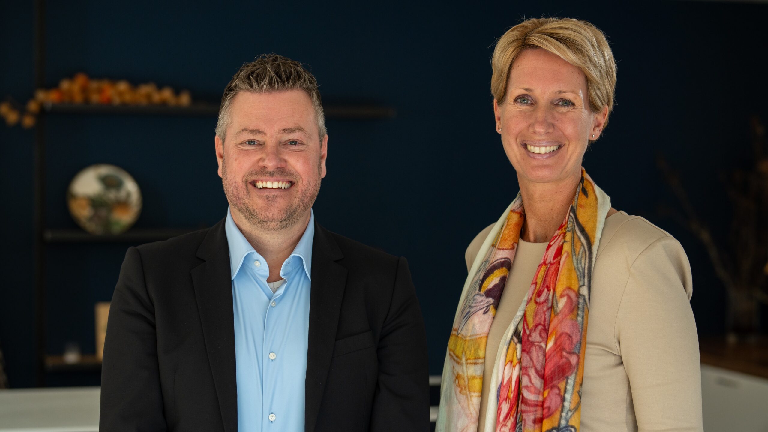 Gom-branchemanagers innovatie Geoffrey Nouws en Mieke Sprinkhuizen.