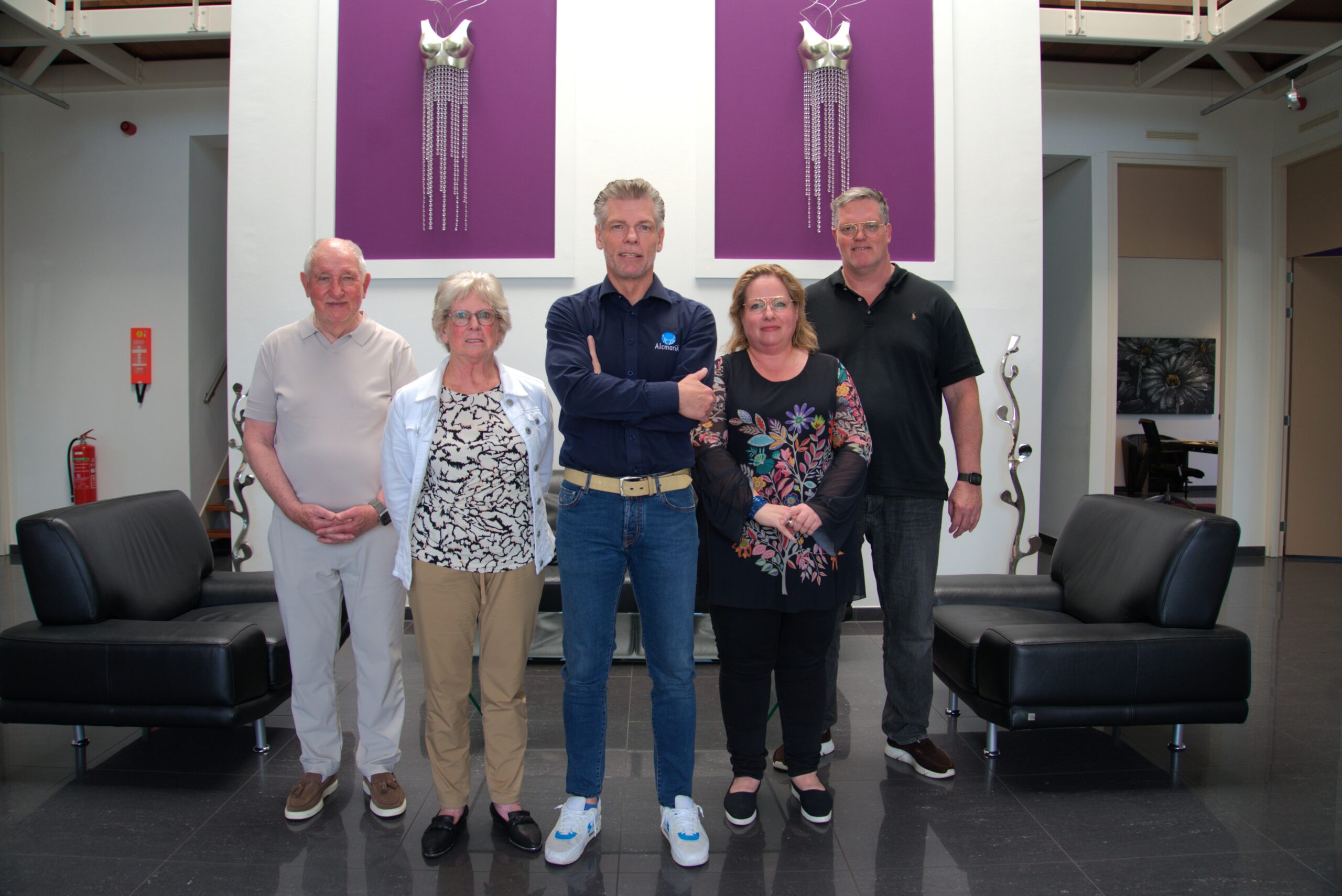 Oprichters Reinier en Riet, en de huidige directie Vincent, José en Ruben. Fotograaf: Nils Blom