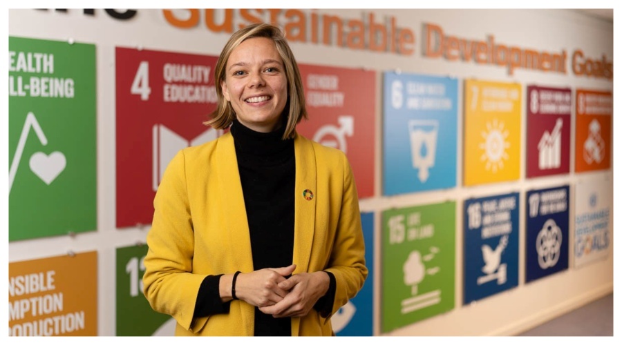 Joanne Boonstra, Kwartiermaker Duurzaamheid bij de Hanzehogeschool Groningen (Beeld: Martijn Scholtens)