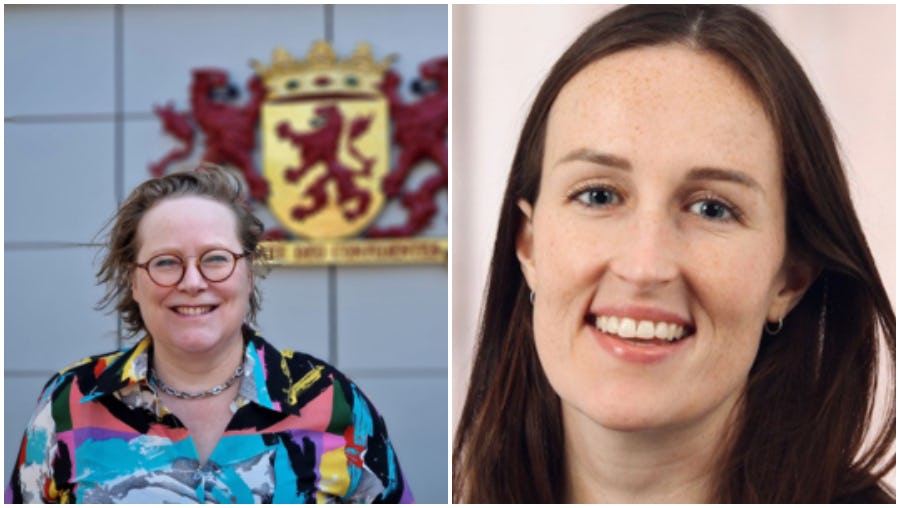 Sprekers Marieke van Buijtene (provincie Zuid-Holland) en Tessa Döpp (provincie Noord-Holland) tijdens het Facto Congres 2025.