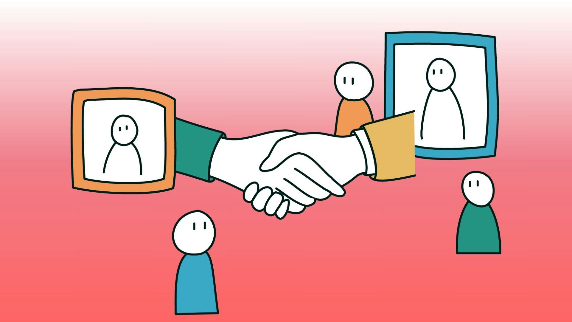 Schematische weergave van het inclusieve vergaderetiquette. Beeld: Inclusief Hybride Werken