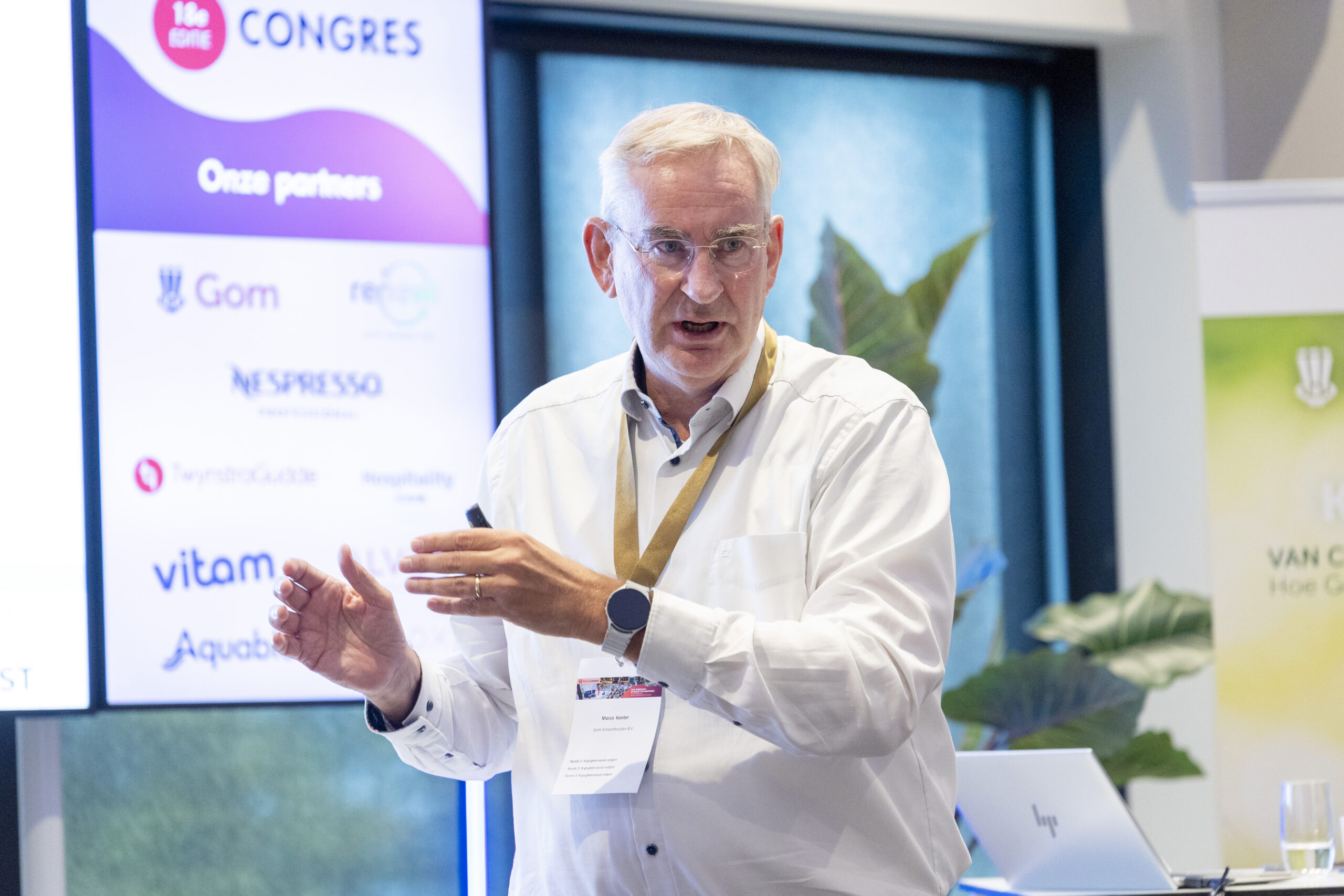 Marco Konter tijdens kennissessie GOM, Facto Congres 2025 (beeld: Herbert Wiggerman)