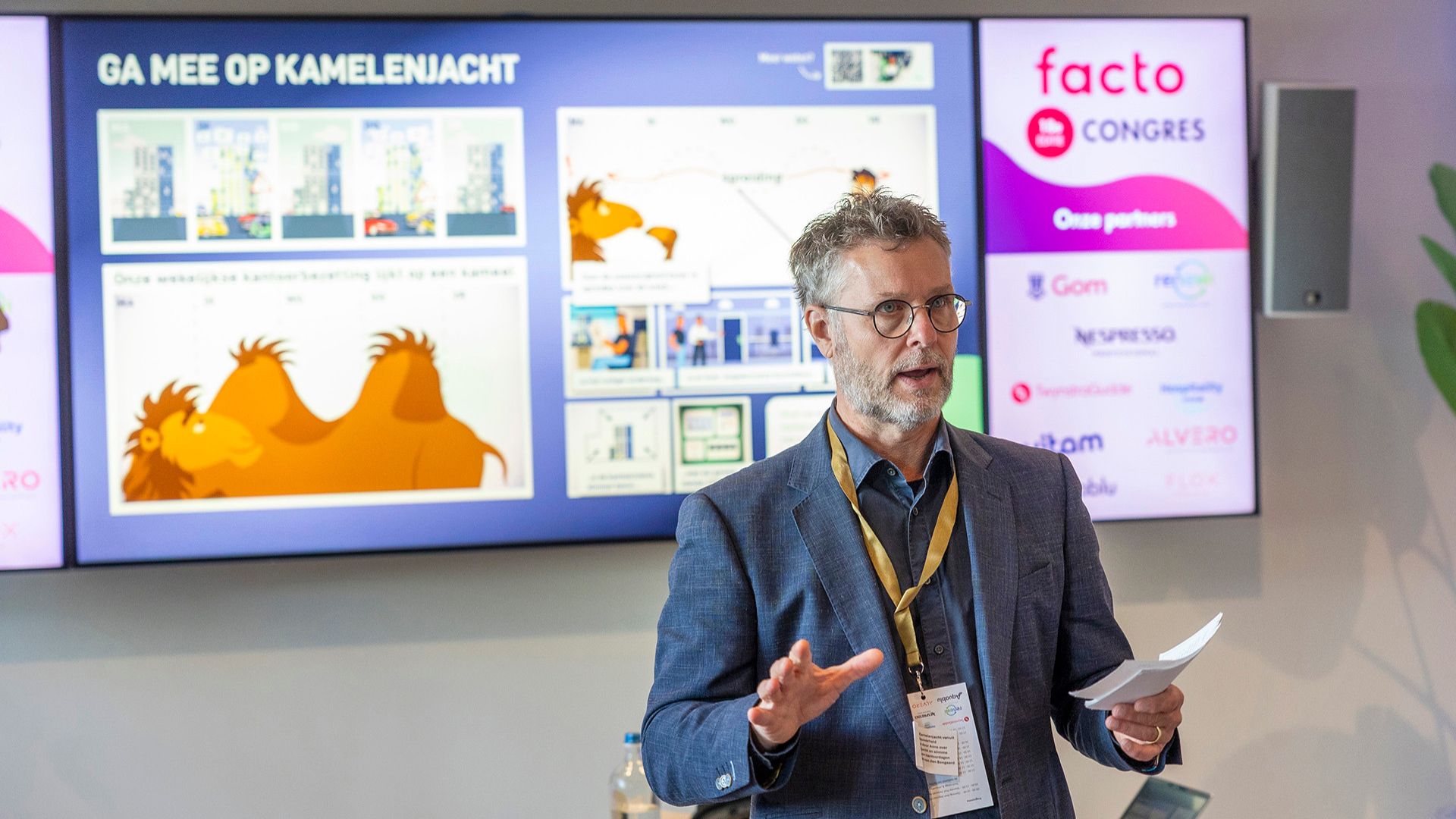 Harm van den Boogaard tijdens het Facto Congres 2025. Beeld door Herbert Wiggerman