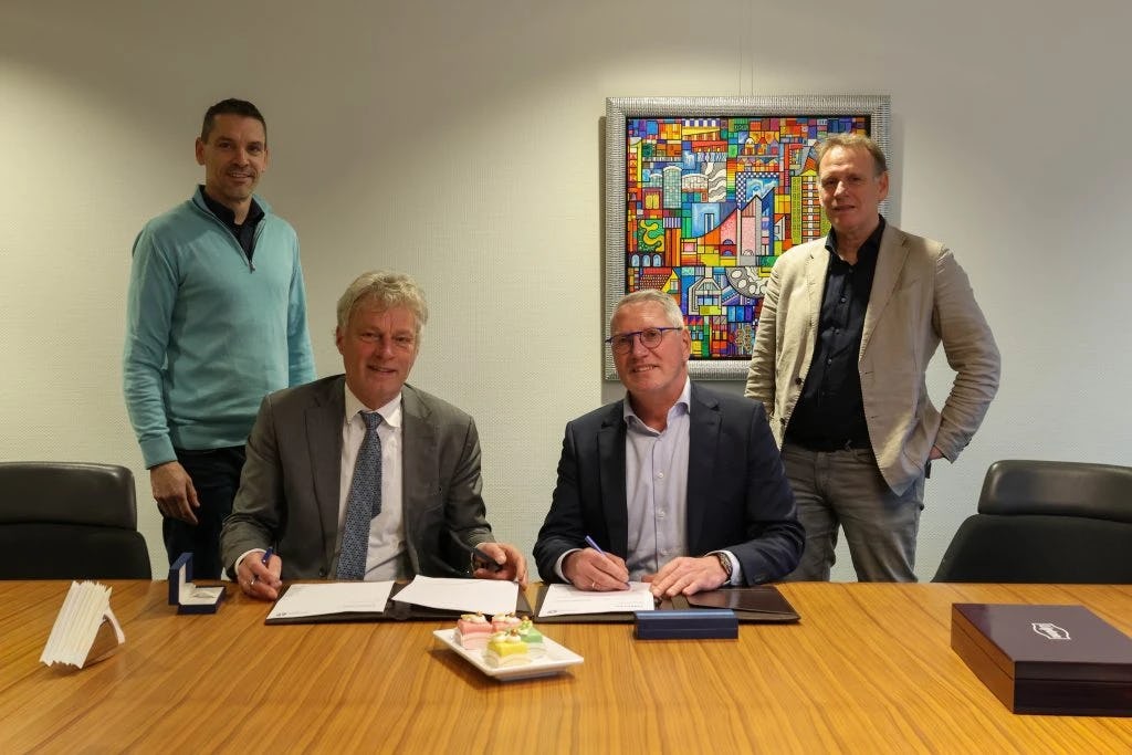 V.l.n.r.: Bertwin van ’t Hoff, Wubbo Tempel, Bart van de Water, Frank Rossel (Beeld: gemeente Krimpen aan den IJssel)