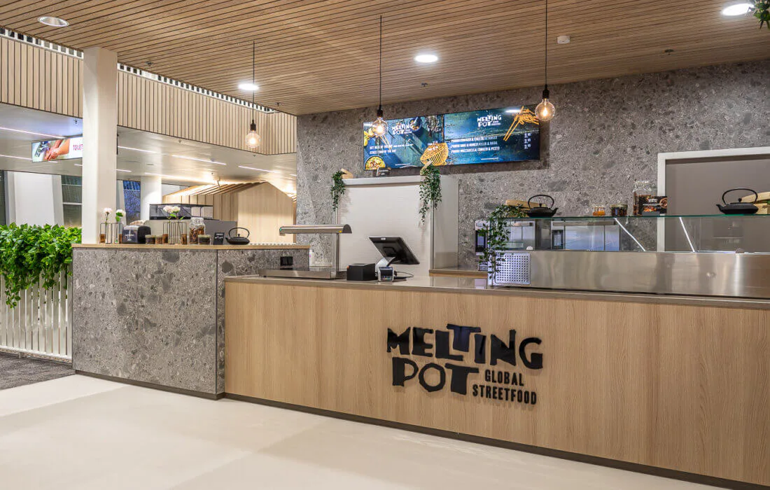 Een van de horeca-gelegenheden in de Breda-vestiging van Avans Hogeschool.