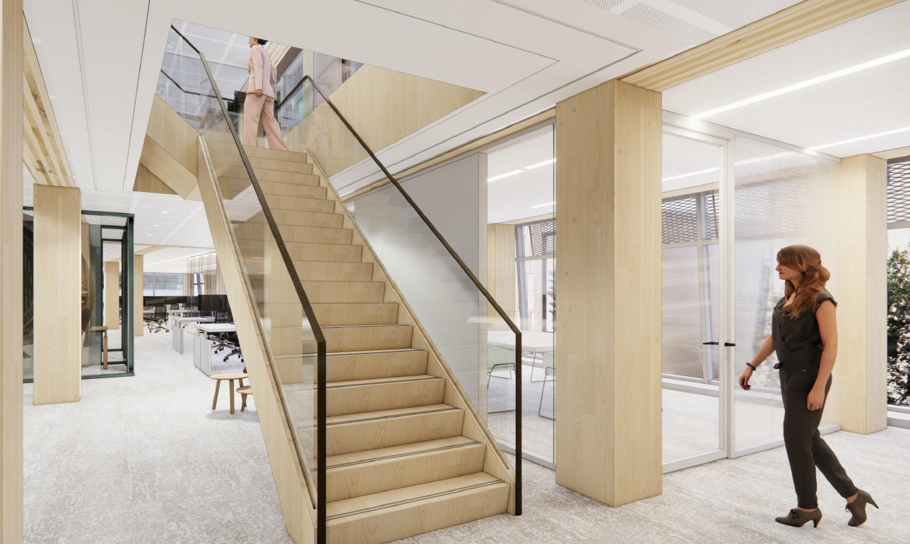 Een van de interne trappen. Beeld via BNP Paribas